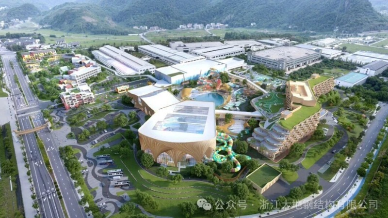 Blueway «Үшеуі бірде» ылғалдандыратын жылу сорғысы — жағдайды зерттеу: Тонглу Кайюань Сенбо су паркі